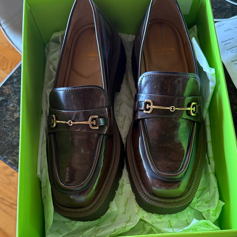 Sam Edelman Shiny Brown Loafers